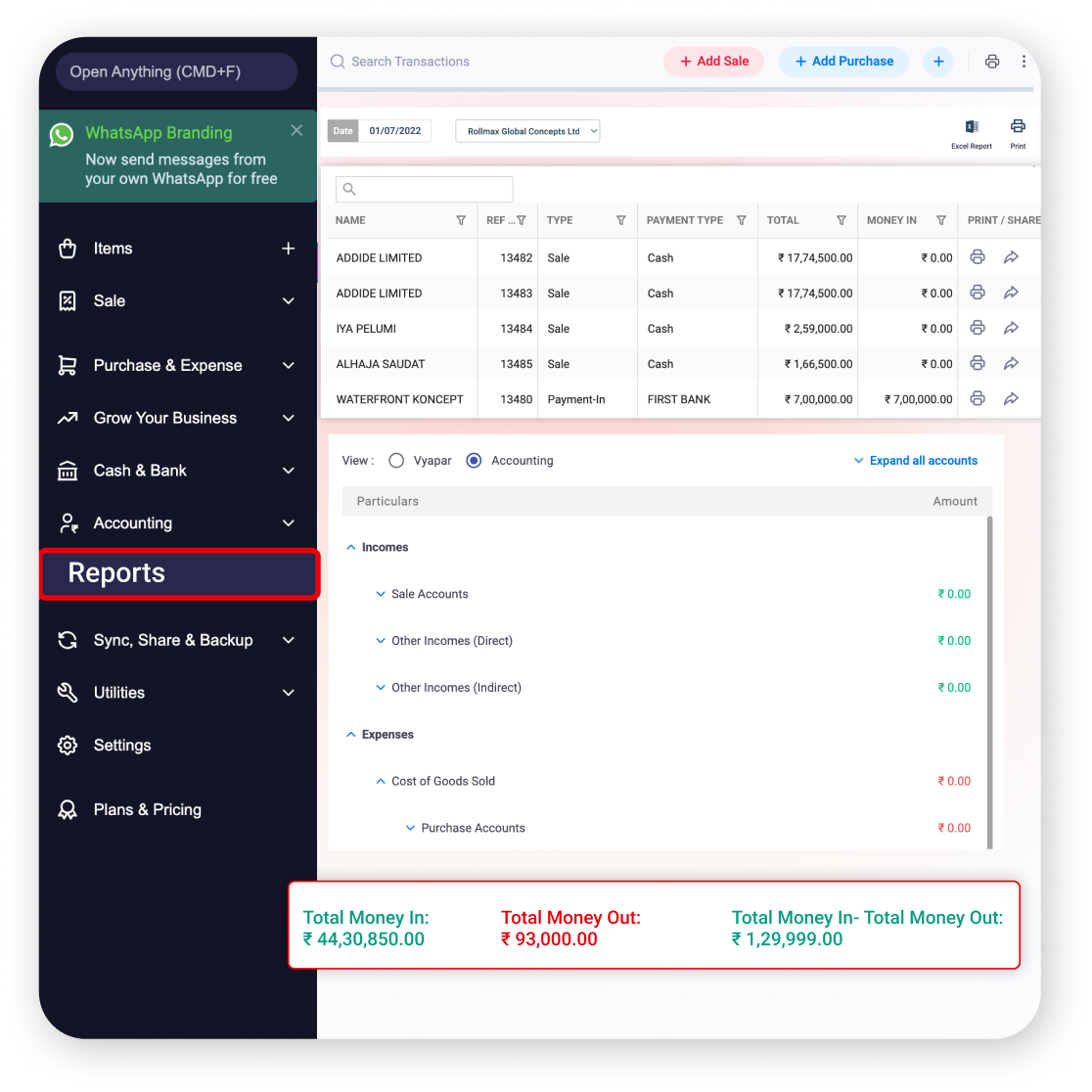 Business Reports, Billing software for retail shop