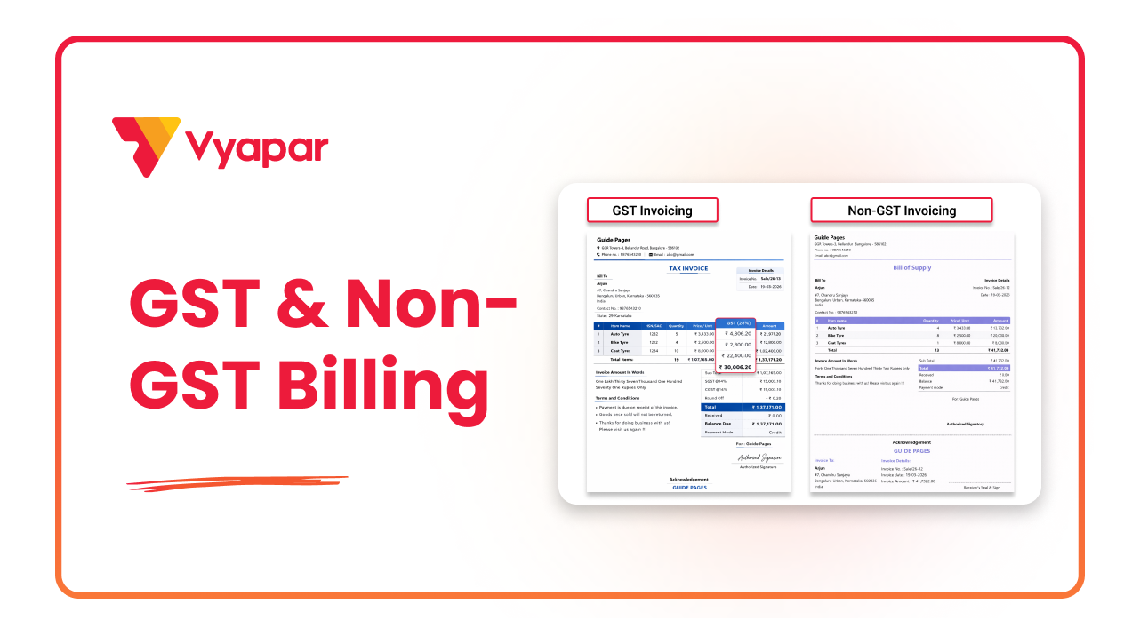 How to Create GST and Non-GST Bills