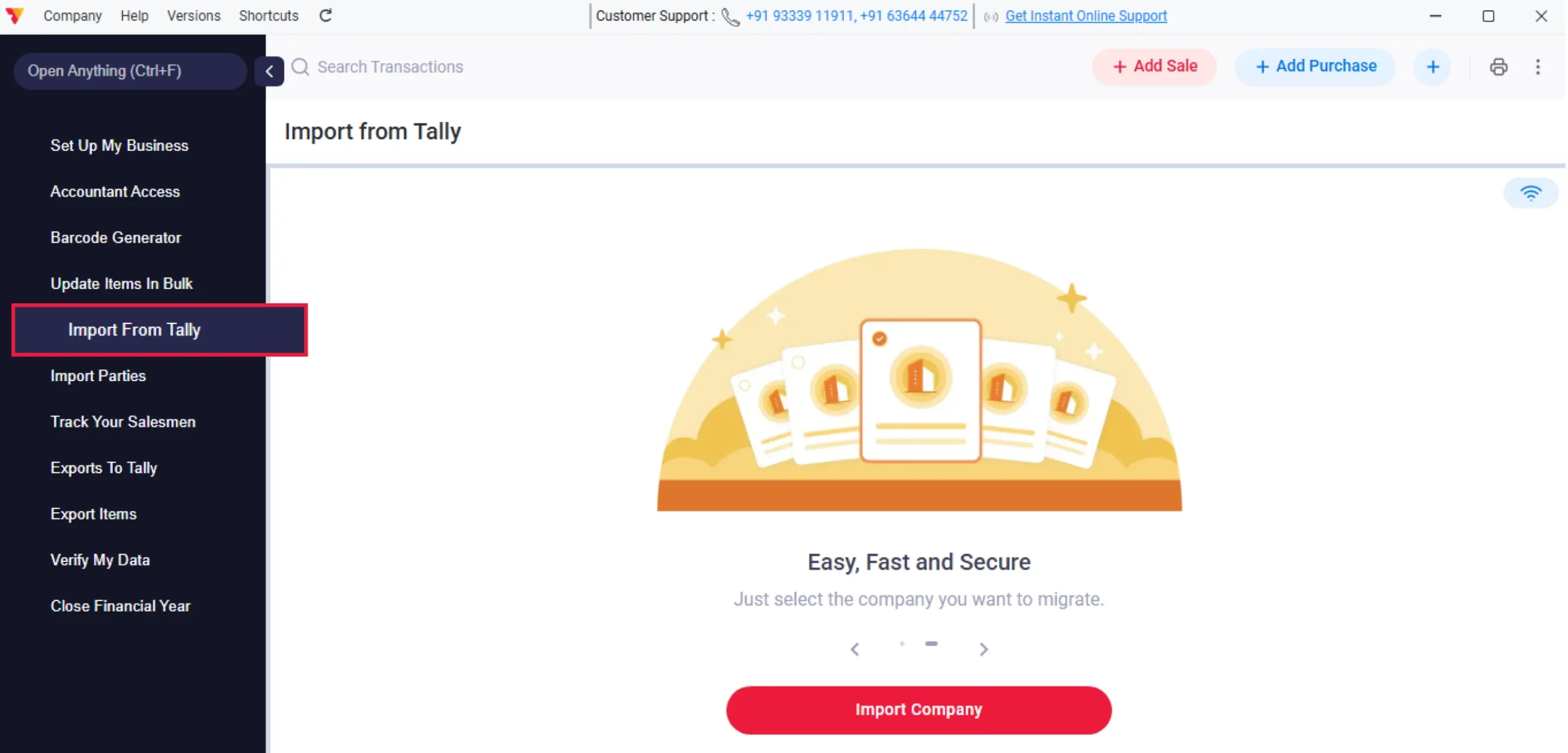 Access the Import Utility