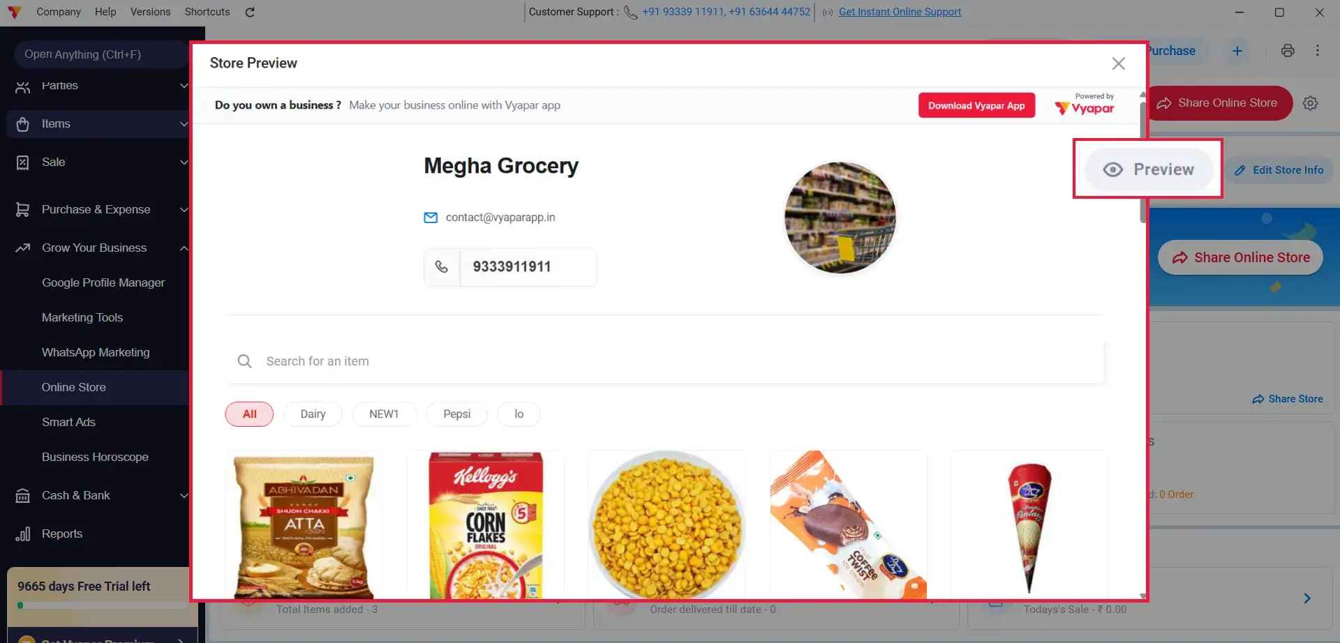 Preview Store