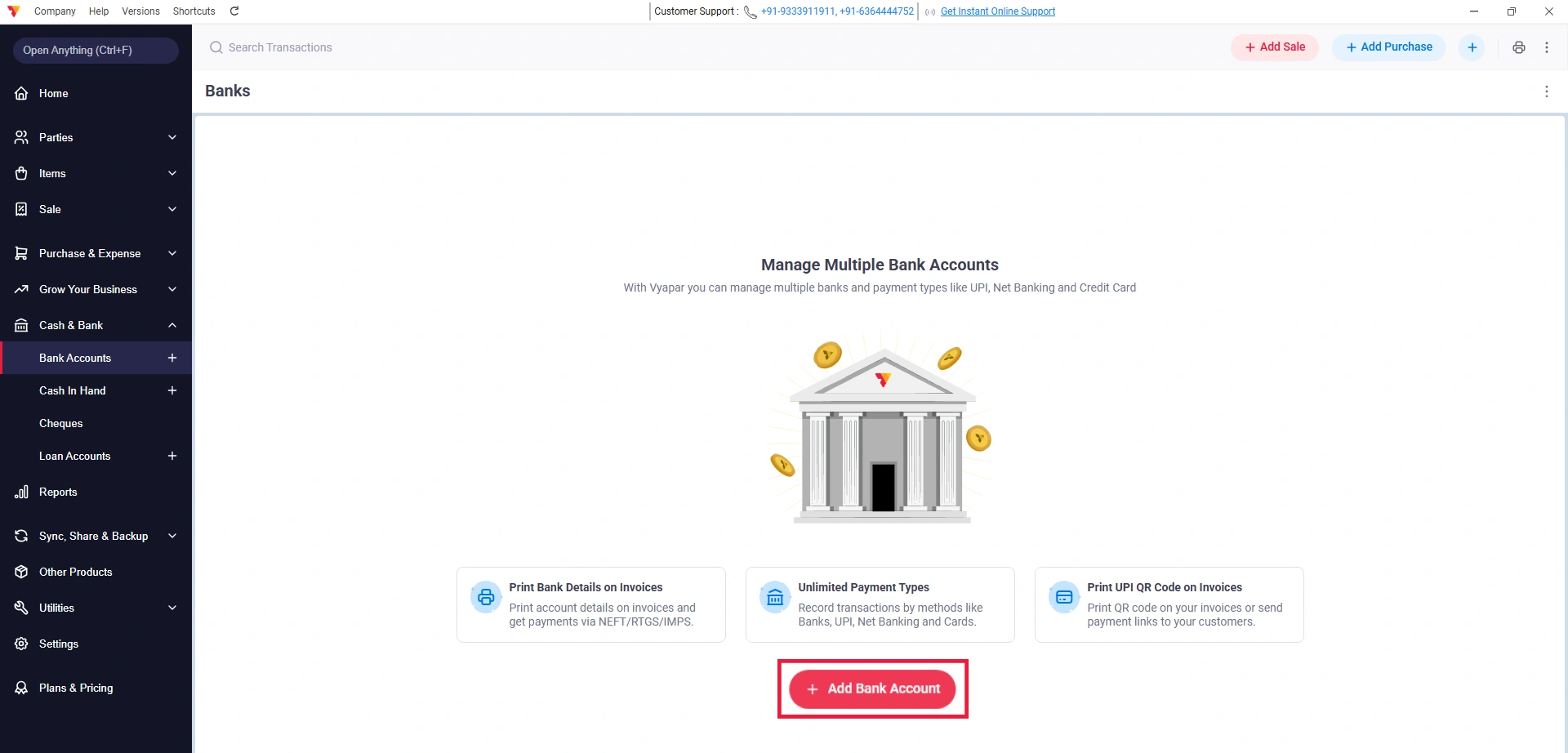 Add Bank Accounts