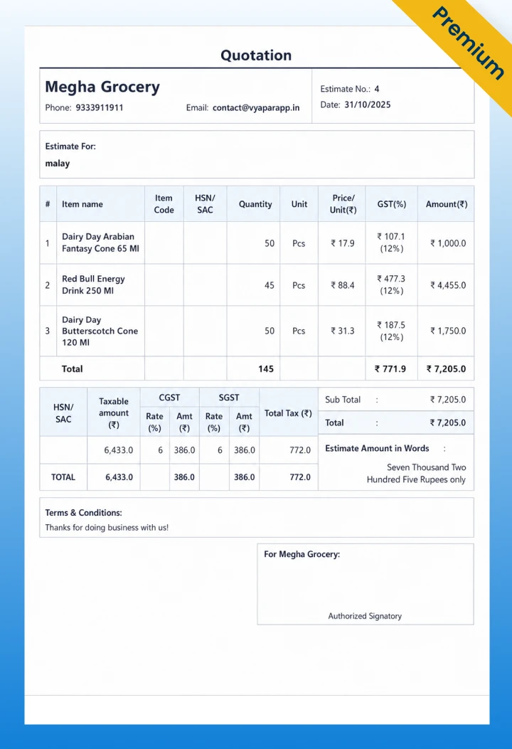 Landscape premium Quotation template