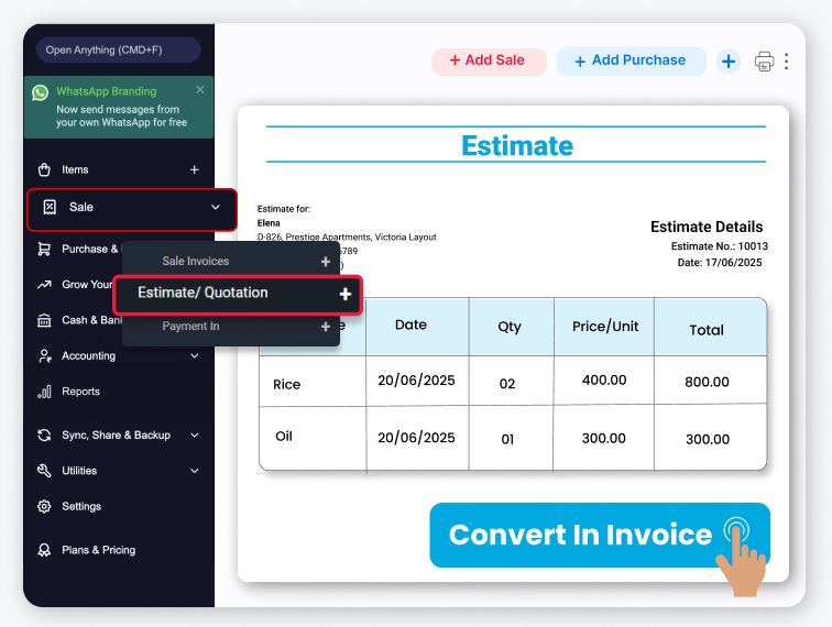 Quotation-to-Invoice Conversion