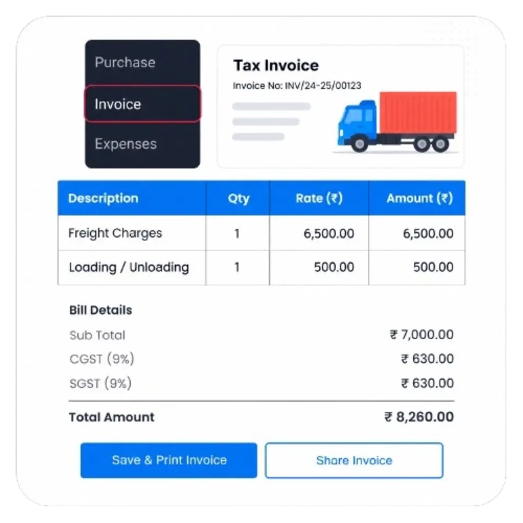 Freight & Trip Invoice Generation