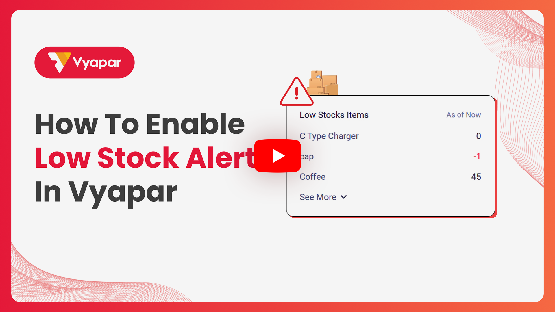 Set Low-Stocks Alert in Vyapar App