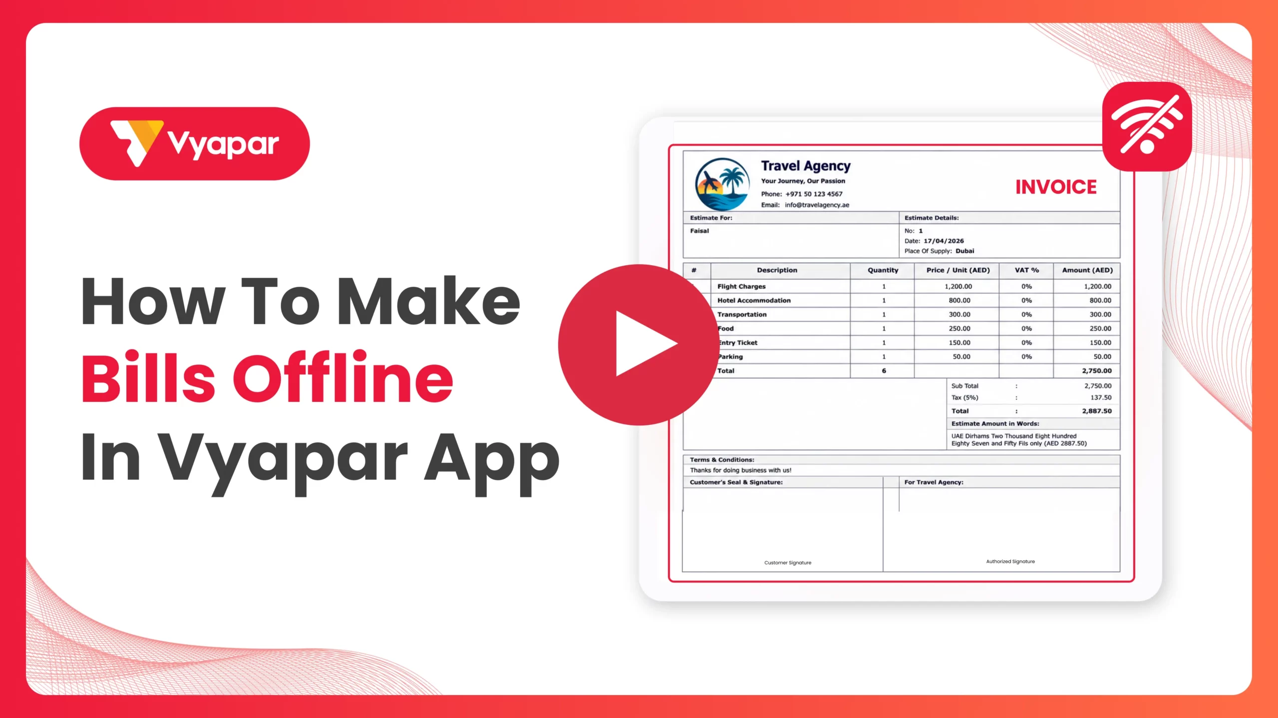 Make Bills Offline in Vyapar App