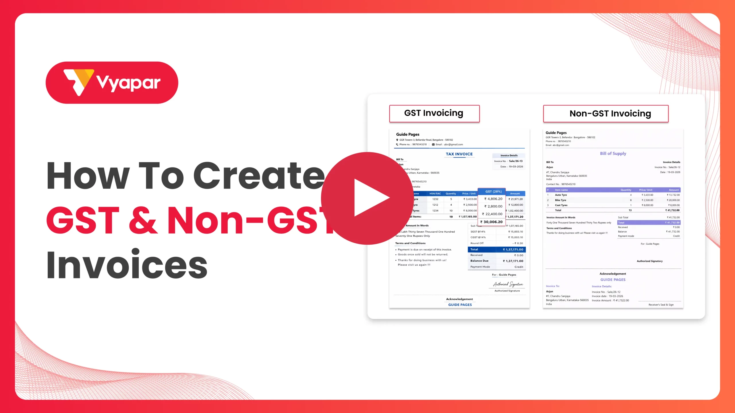 How to Create Tax/GST Invoices in Vyapar App