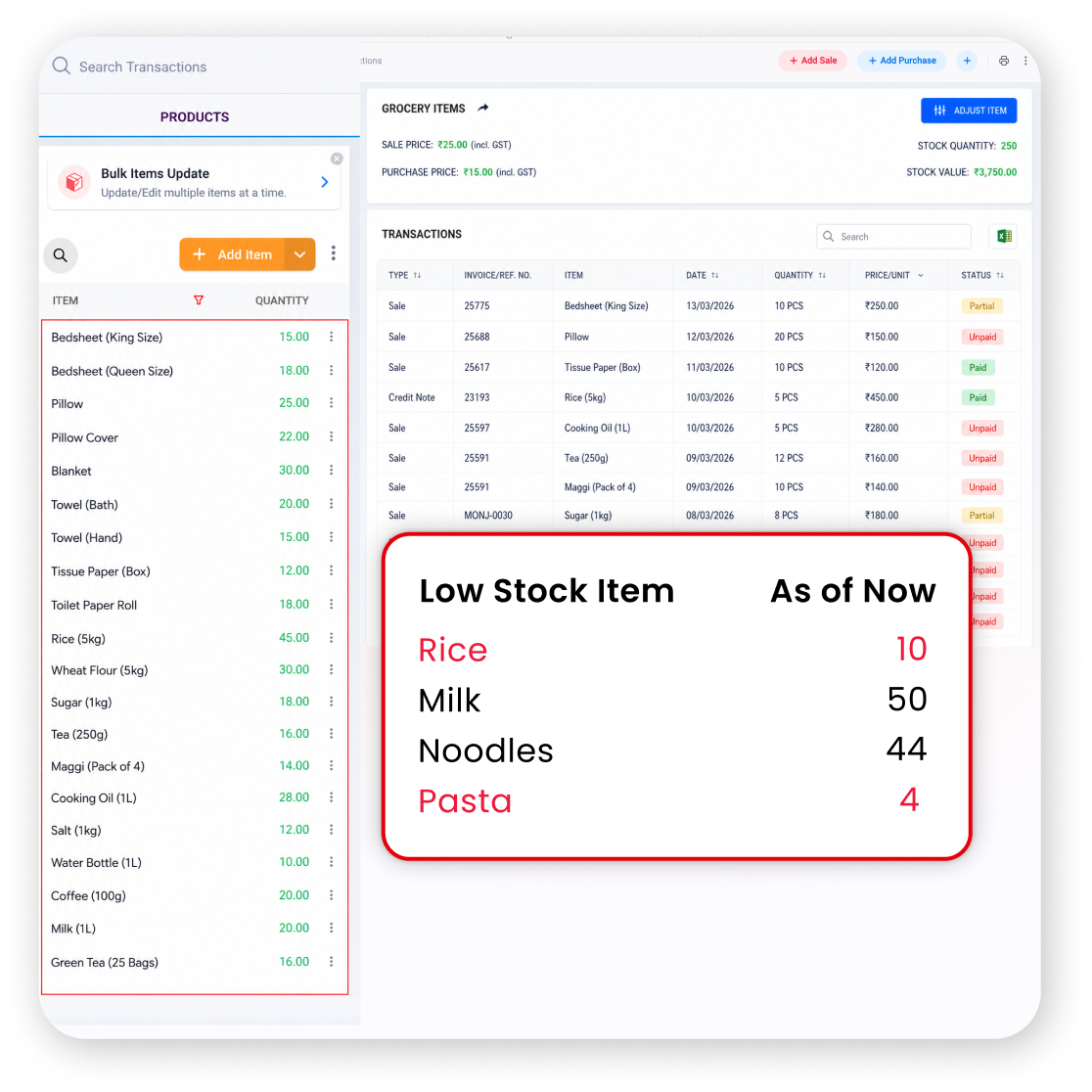 Reduce stock shortage and waste management