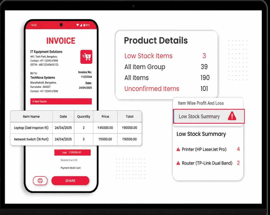 Manage Your IT Inventory Anytime with the Vyapar Mobile App