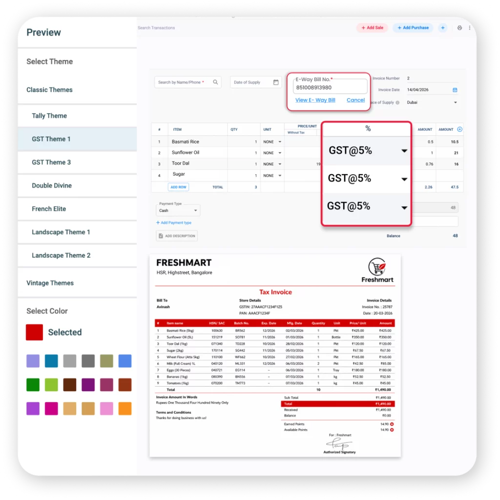 Accurate GST billing with Vyapar
