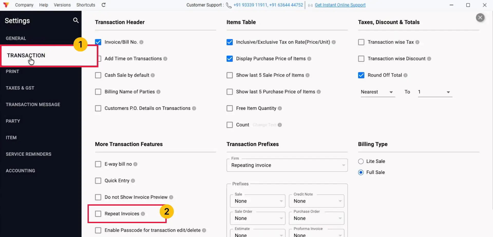 Enable Repeat Invoice