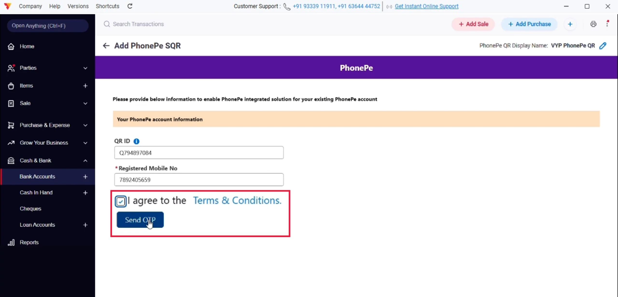 Accept Terms and Send OTP