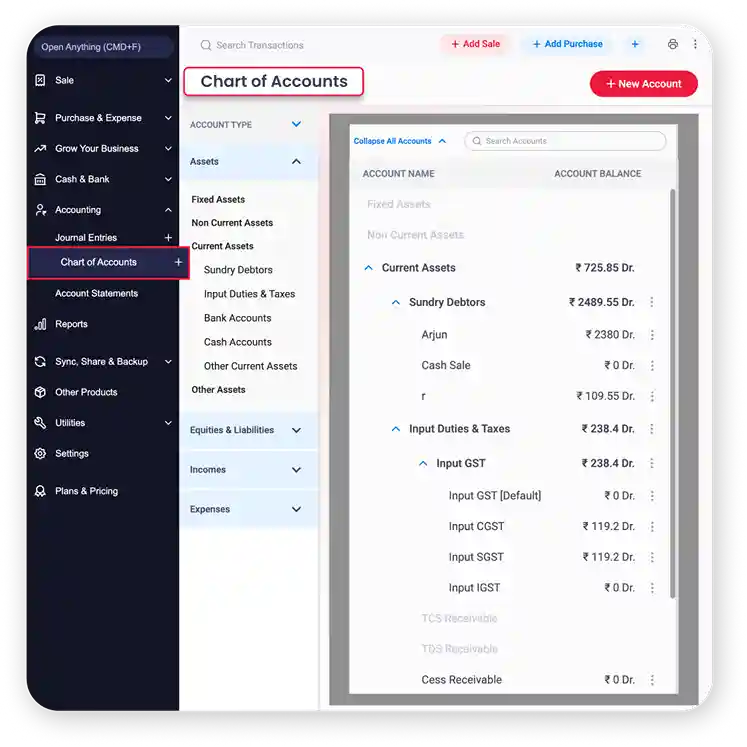 Charts of accounts