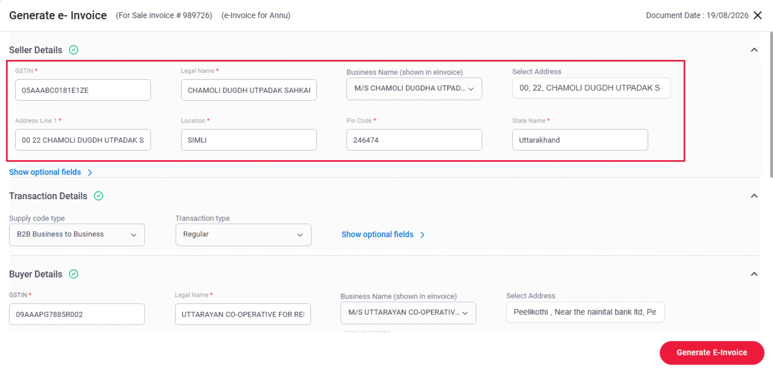 Verify Invoice Details