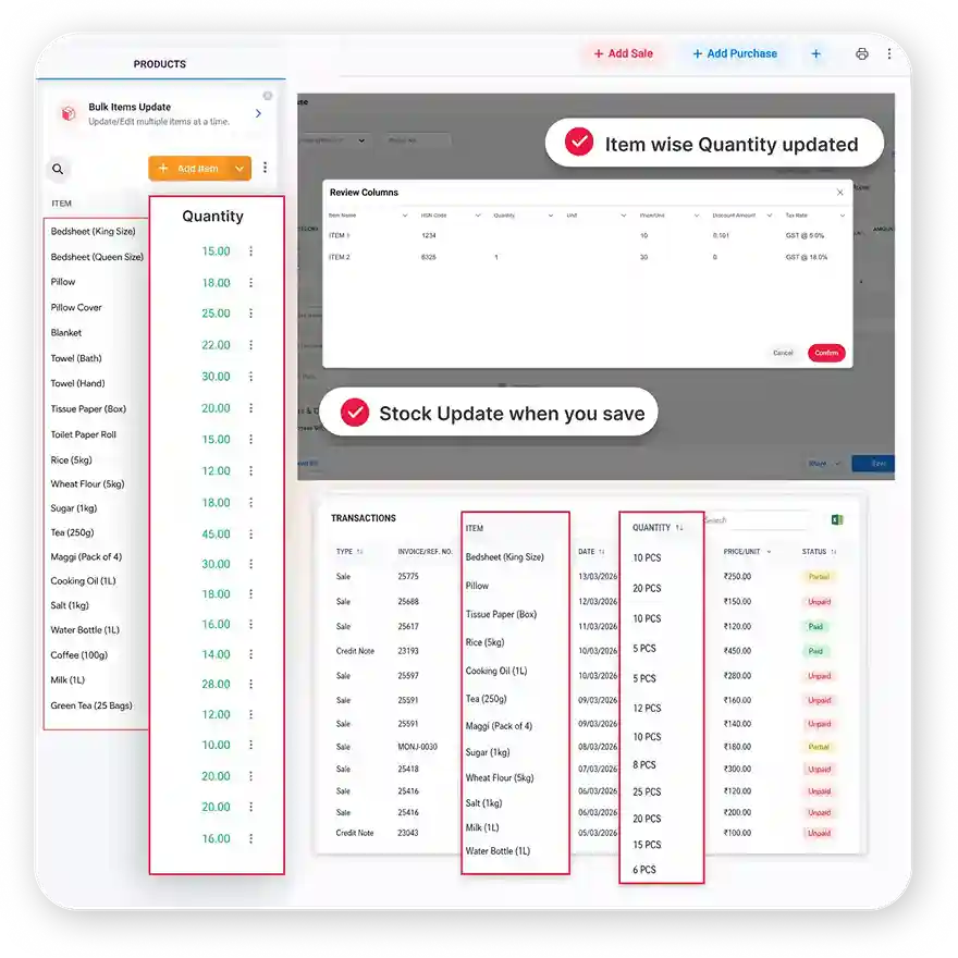 Update Stock When You Save a Purchase